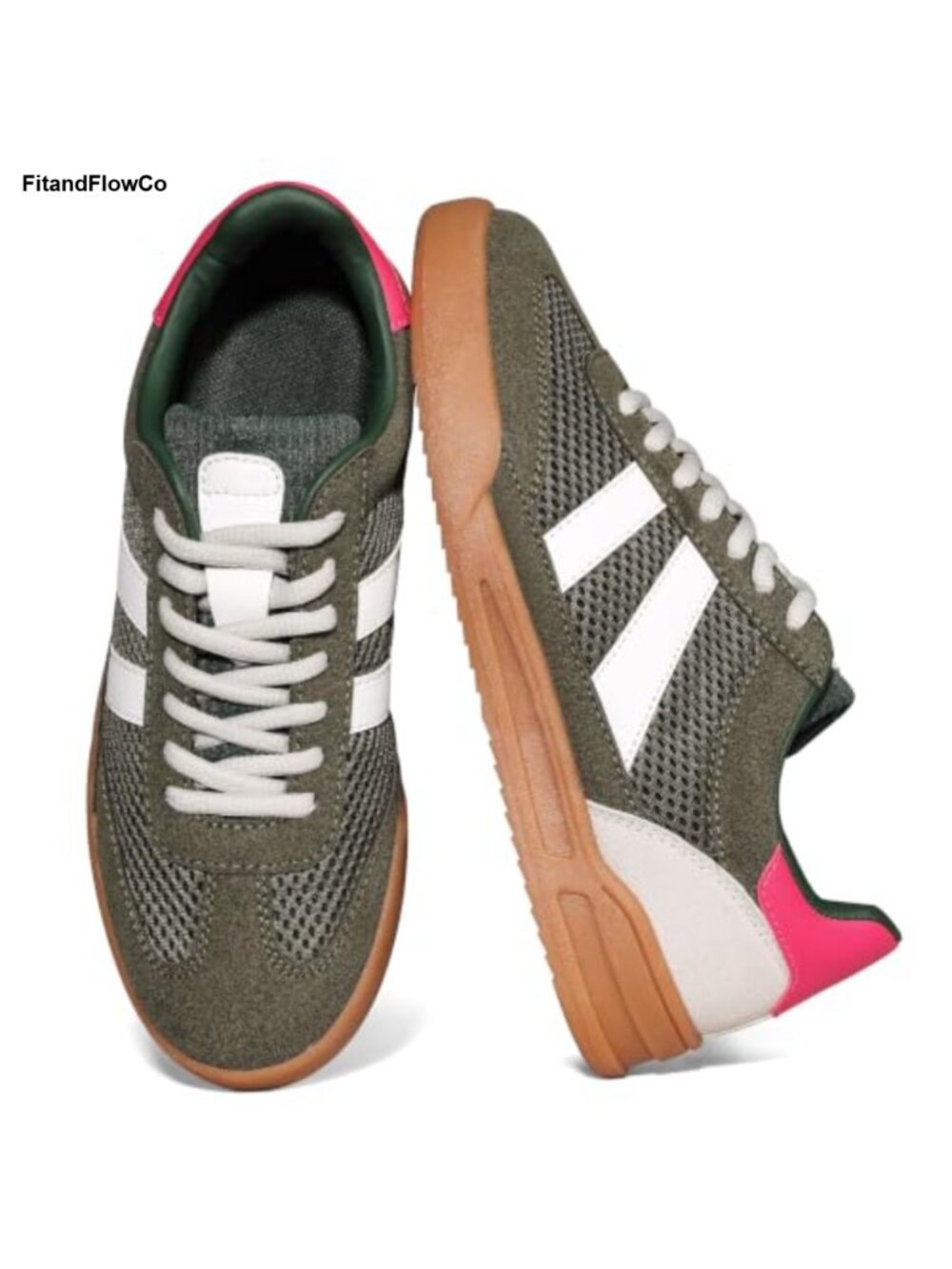 Women's Fashion Sneakers Breathable PU Mesh Slip On Walking Shoes